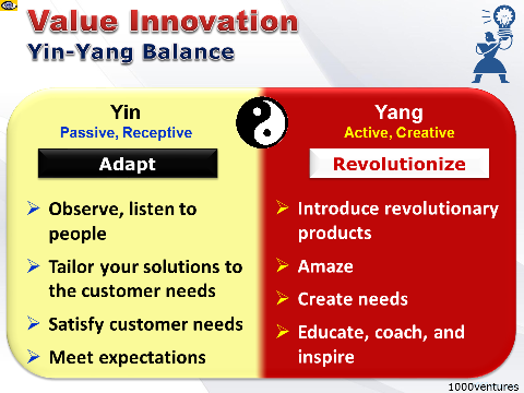 Value Innovation: The TAO of VALUE INNOVATION (Yin and Yang) - Adapting To Customer Needs and Introducing Revolutionary Products